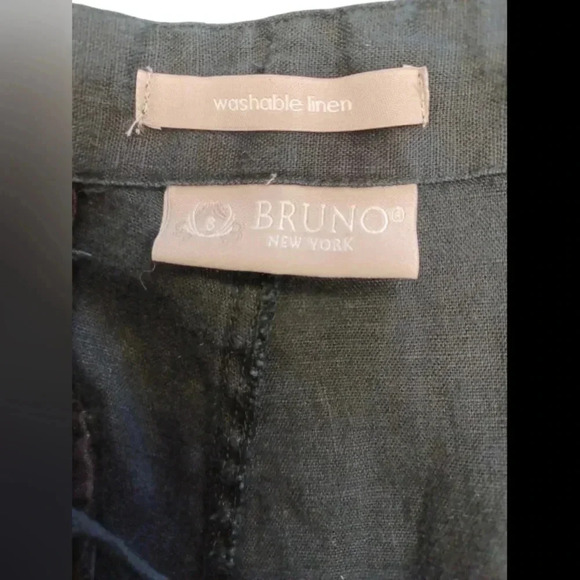 Bruno EUC 100% Linen Straight Leg  Black Trousers Size Large - Picture 9 of 10